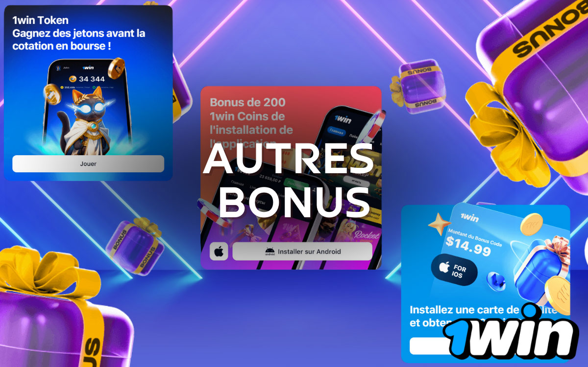 1Win propose également d'autres bonus 