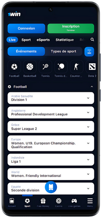 sport paris 1win screenshot